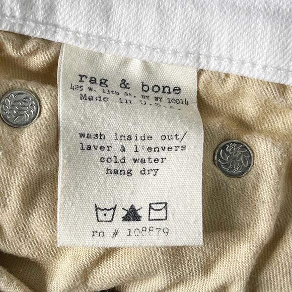 Rag & Bone Womens 26 Bright White The Skinny Denim Jeans Cotton Tencel Stretch - Picture 9 of 9